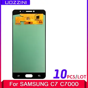 

10 Pcs/Lot Lcds AMOLED For Samsung Galaxy C7 C7000 SM-C7000 Lcd Display Touch Screen Digitizer Assembly With Tempered Glass