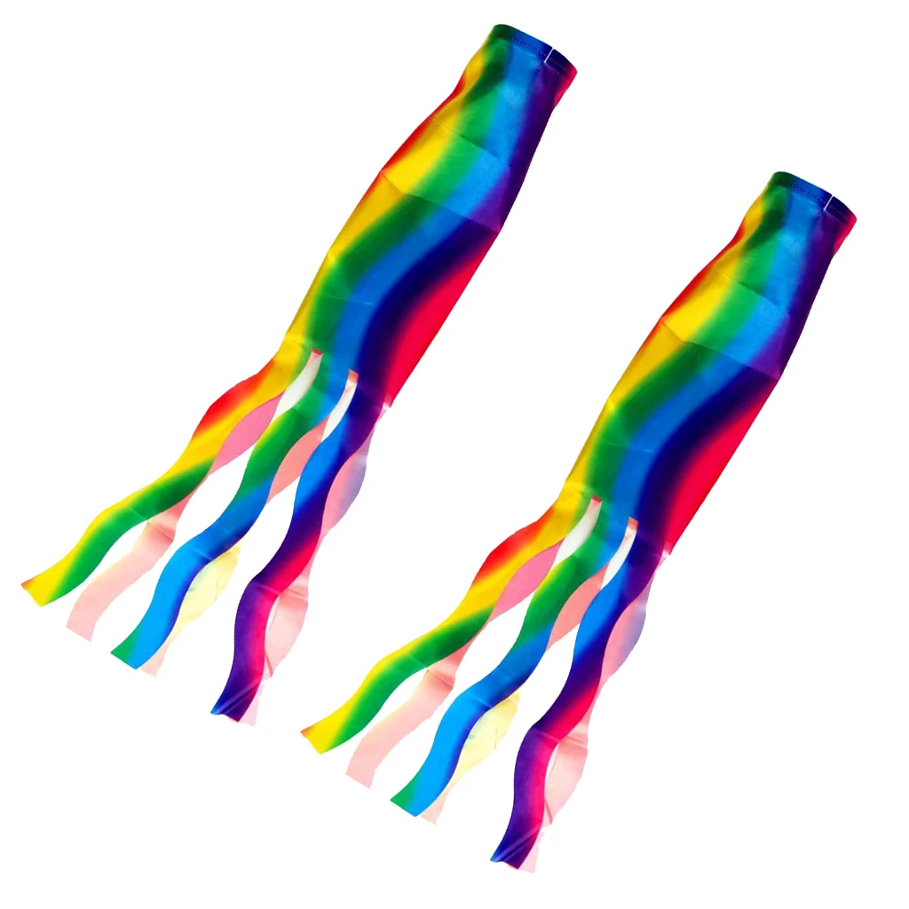 2 шт. Радужный Windsock, Ветроуказатель, кемпинг Висячие флажки для наружного сада декоративная лодка