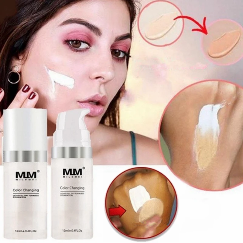 Основа для макияжа лица меняющая цвет Жидкая основа макияж Обнаженная крышка