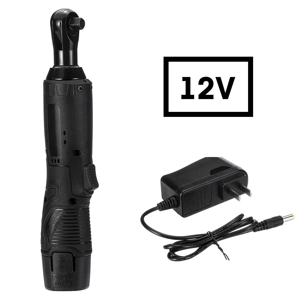 12V 12 V/18 V/28 V электрический ключ с трещоткой 3/8 беспроводной прямоугольный ключ 45-85NM с 1 батареей 90 градусов электроинструмент - Цвет: 12V