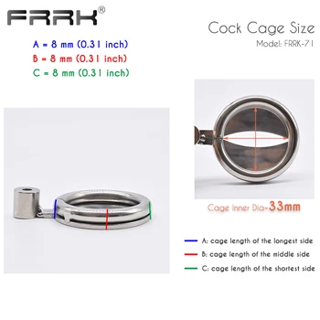 FRRK Flat Male Chastity Cage with Screw Bondage Belt Steel Penis Rings Small Metal Cock-Lock Intimate BDSM Sex Toys for Men 3