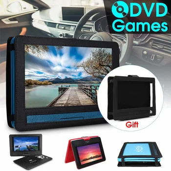 

Portable Car DVD Player 9.8" DVD Player Game Video Control Rechargeable 270 Degree Rotation With Game FM Radio TV AV Car Charger