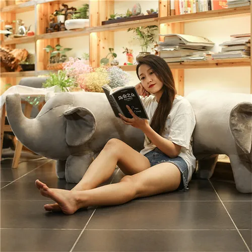 Fancytrader 51 Giant Stuffed Elephant Lifelike Plush Simulation Elephant Toy Kids Cartoon Sofa Chair Can be Rode 130cm (6)