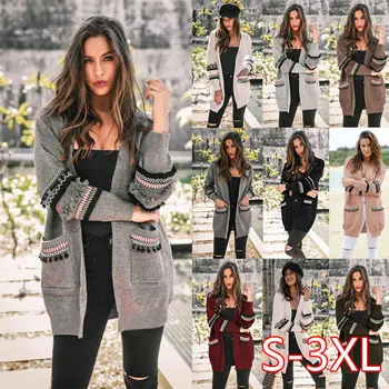

NEW 2020 Women Long Sleeve Knitted Cardigan Sweater Casual Autumn Cardigan Coats Outwear Fashion Winter Harajuku Sweater Women