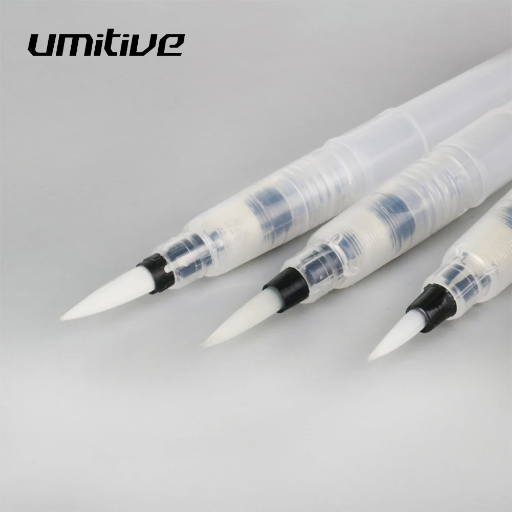 Umitive 3pcs водяная кисть чернильная Акварельная Каллиграфия Живопись мягкая Ручка
