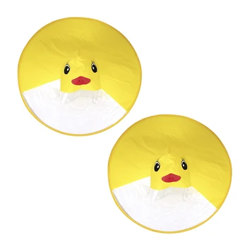 

2Pcs Ufo Children'S Raincoat Cute Yellow Duck Rain Cover Waterproof Children'S Umbrella Cover Girl Boy Poncho Coat - S & L