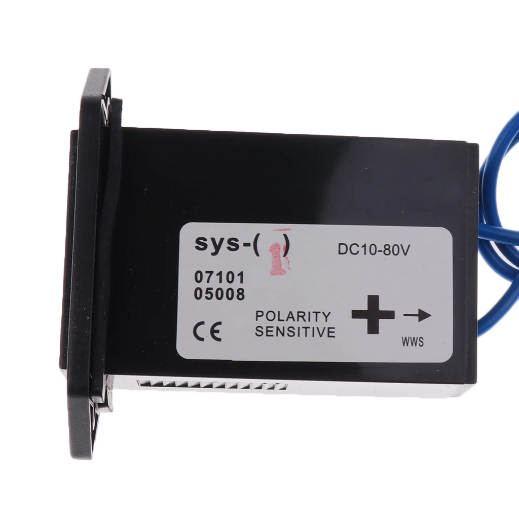 DC/AC 10-80V 6-Digit Quartz Hour Meter Gauge w/ Wire for Car Boat Engine