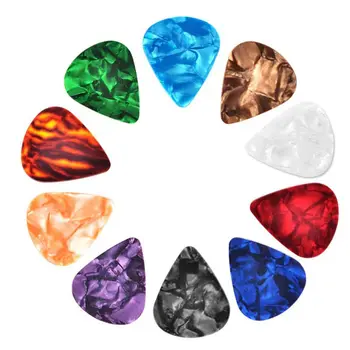 

10pcs/set Guitar Picks Celluloid Colorful Shinning Plectrum 0.46/0.71/0.96mm for Electronic Guitar Instrument Parts
