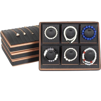 

Luxury oem pu leather storage organizer tray jewelry display