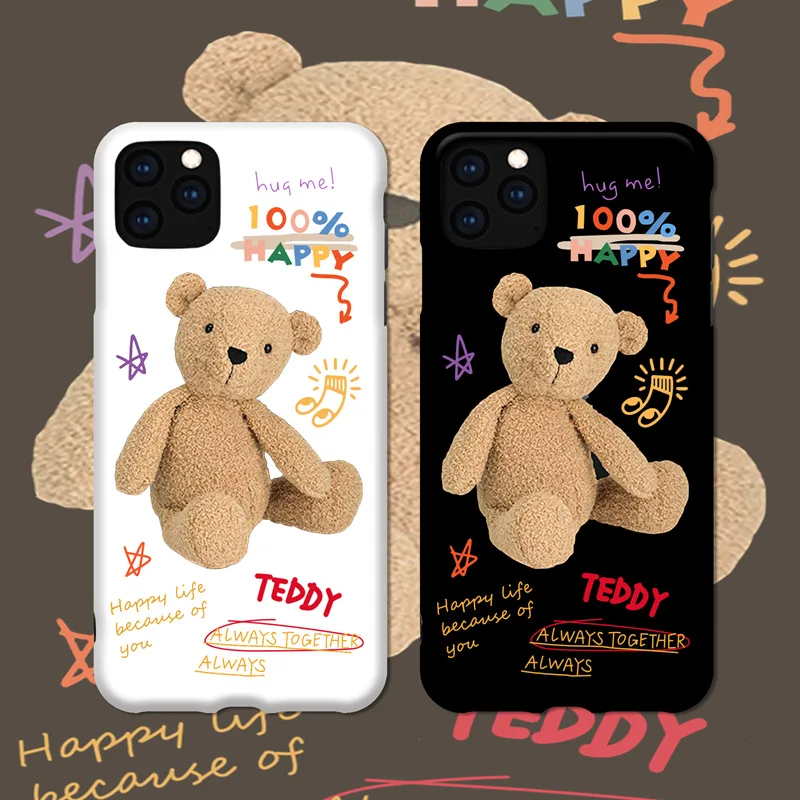 Плюшевый медведь мобильный телефон для iphone11 pro MAX-hoz nettou piros iPhone7 / 8plus szilikon puha xs max Teddy