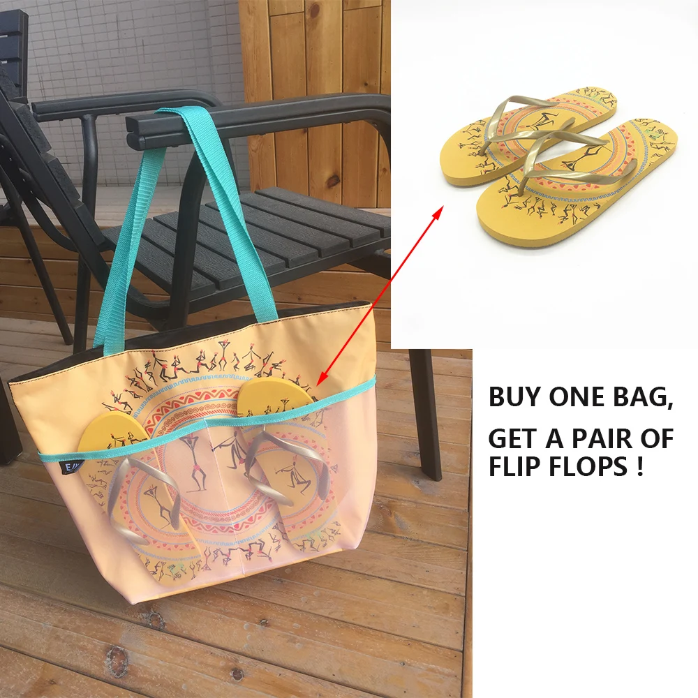 

WOMEN BAG FOR BEACH FLIP FLOPS SLIPPERS TOTE BAGS FOR WOMAN 15CM THICKNESS PE SLIPPERS SIZE 36 37 38 39 40 41