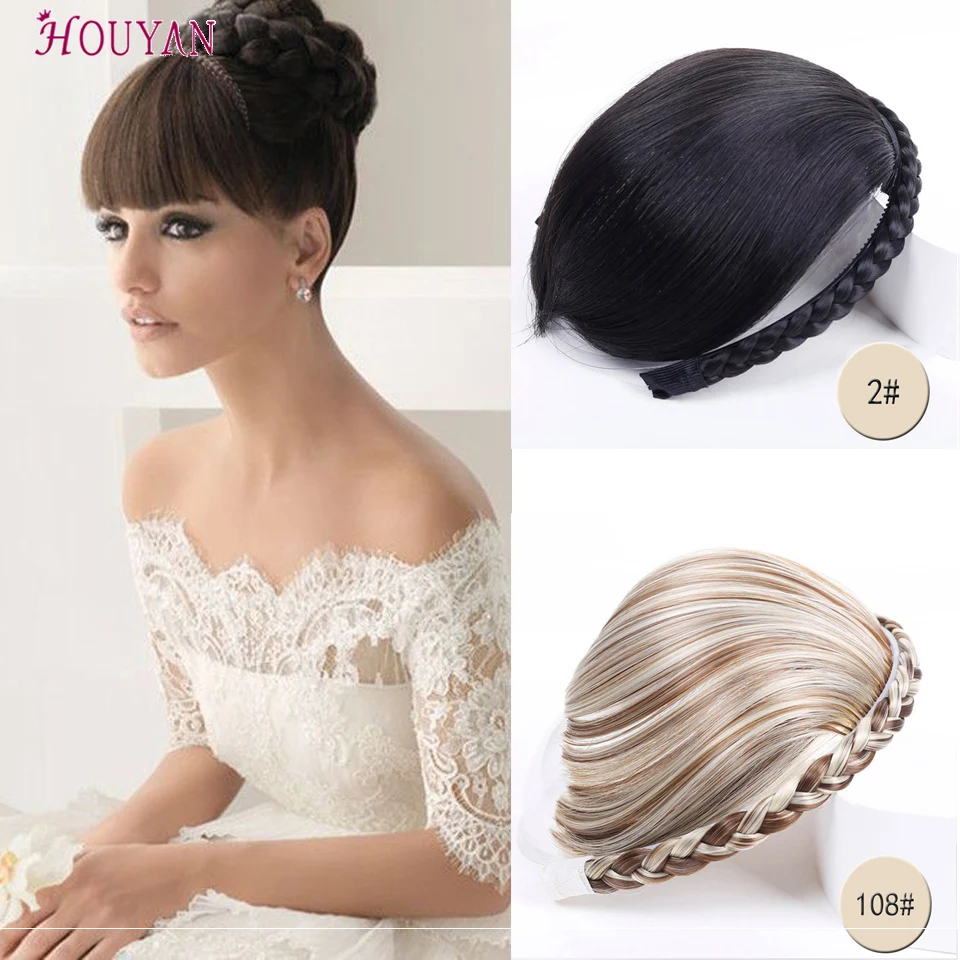 Натуральные 7 цветов черно коричневые аккуратные передние челки HOUYAN с зажимом