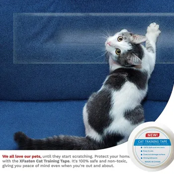 

Anti-Scratch Pet Cat Training Tape Scratch Guard Tape Roll Cat Scratch Prevention Clear Sticker For Furniture / Couch / Door