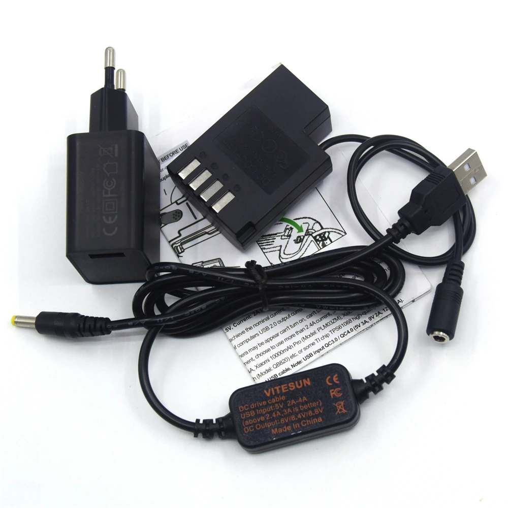 Dmwblf19 Blf19pp Blf19e Dummy Battery Dcc12 Dc Coupler+power Bank Usb Cable+quick Charge For
