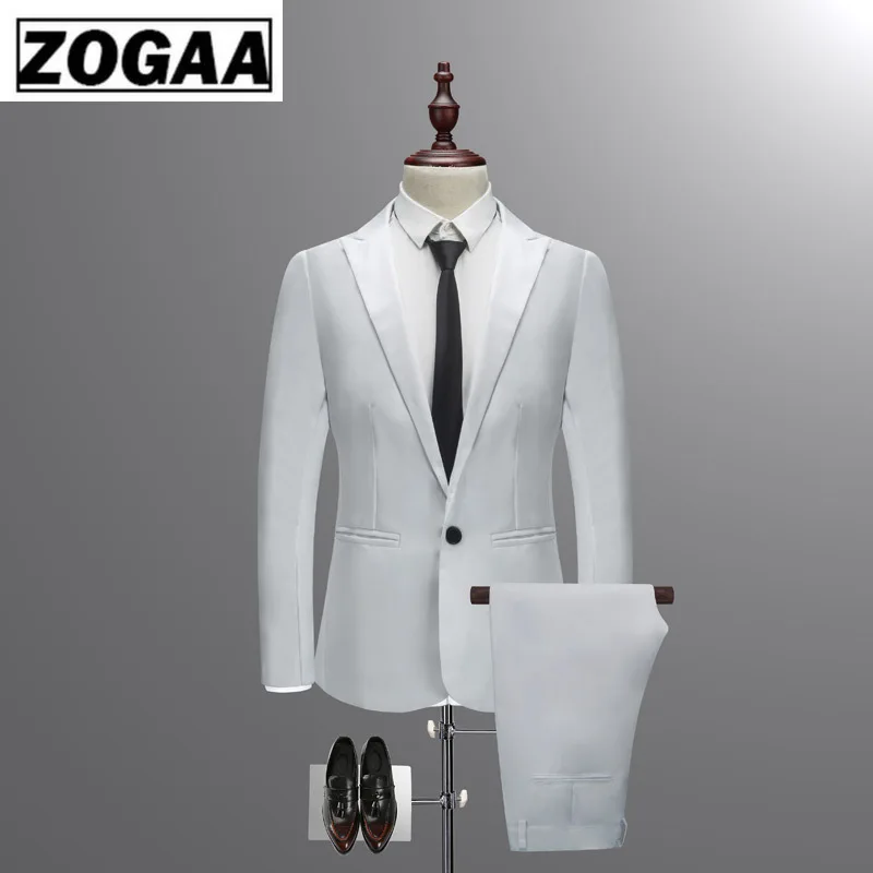 Куртка+ брюки новые мужские деловые тонкие костюмы наборы сплошной цвет свадебное офисное платье костюм из двух частей блейзеры пальто брюки жилет