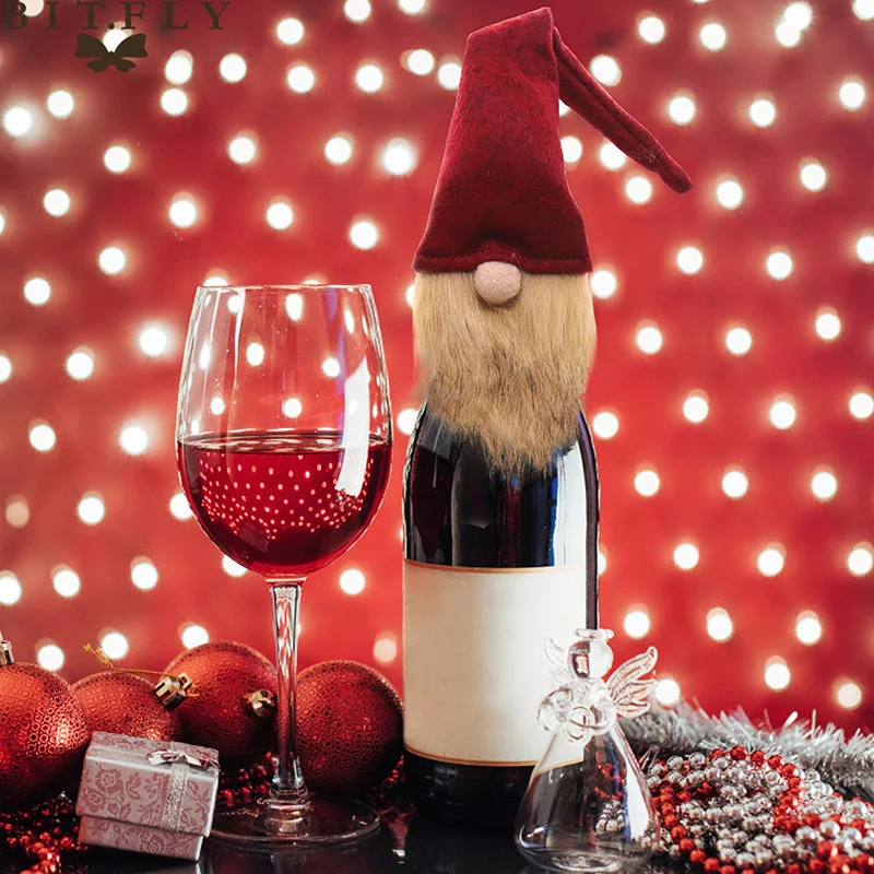 3 шт. Крышка для винной бутылки Санта-Клауса, рождественские украшения для дома, Рождественский орнамент, подарок на год