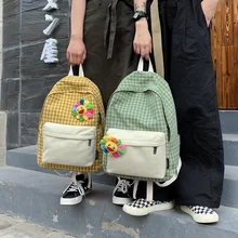 Винтажная школьная сумка для девочек в Корейском стиле Harajuku Ulzzang Campus Рюкзак из парусины для студентов средней школы