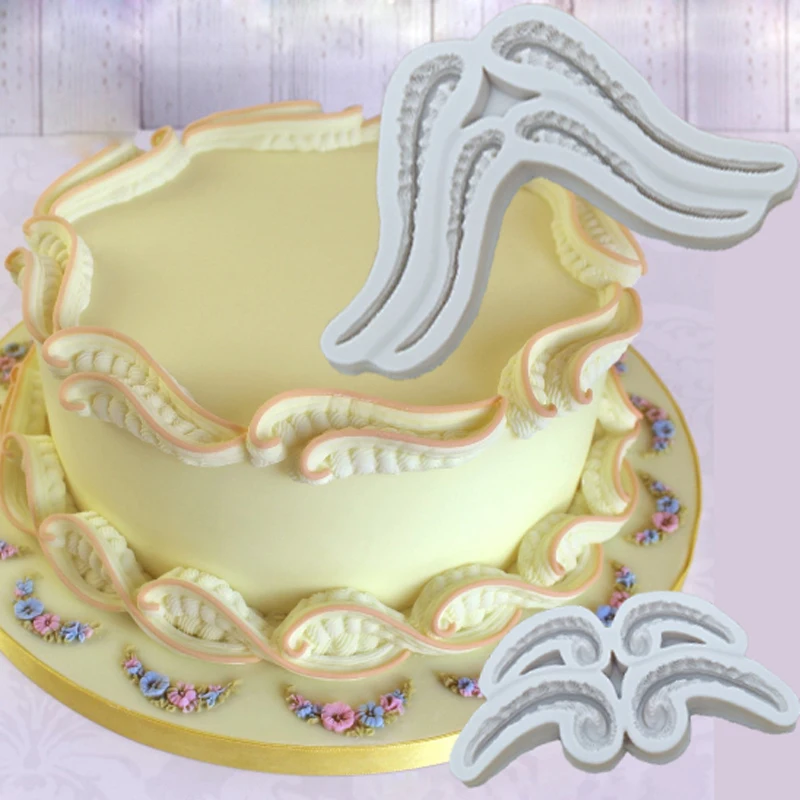 

Scrolls Molds Fondant Cake Decorating Tools Silicone Molds Sugarcraft Chocolate Baking Tools for Cakes Gumpaste Fimo
