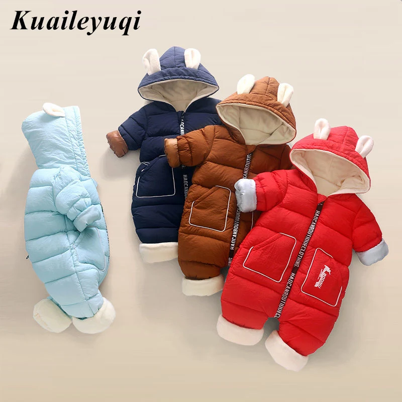 For Sale Overalls Jumpsuit Clothing Newborn Winter Romper Infant Girl Boy Warm Velvet Hooded Coat oRKk6Xo5Q