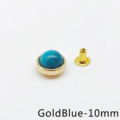 GoldBlue-10mm Meetee 50/100 шт 8/10/12 мм Металлические жемчужные заклепки пряжки разноцветные бусы гвоздь заклепка кнопки «сделай сам», сумки с украшением пряжки запасные части - Цвет: GoldBlue-10mm