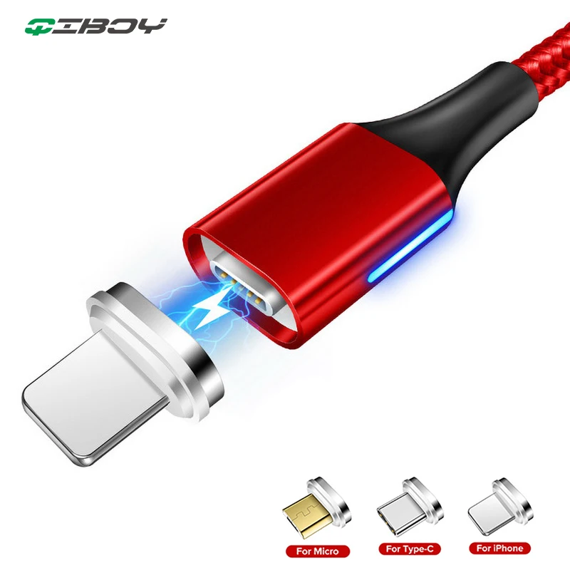 Магнитный кабель Быстрая быстрая зарядка 3A 3,0 Micro USB для iPhone XS samsung S9 Xiaomi type C зарядное устройство Магнитный зарядный кабель для телефона