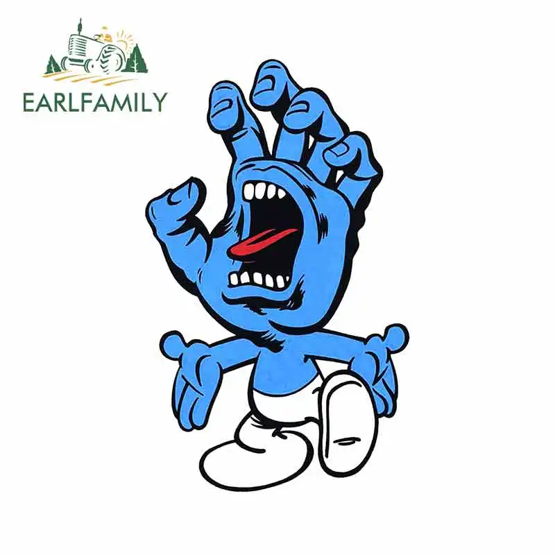 

EARLFAMILY 13cm x 8.1cm for 20491 Smurfs Hand Personality Creative Car Sticker Car Accessories Vinyl Material Graffiti Decal