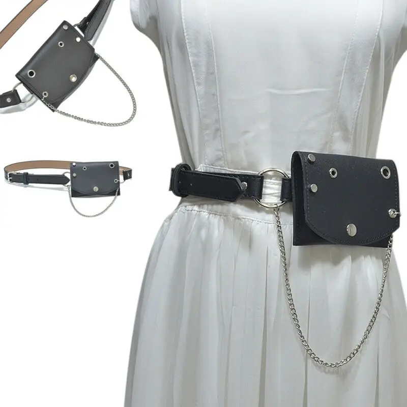 

Women Fashion Women Lady Chain Waist Packs Bum Bag Fanny Pack Pouch Holiday Travel Waist Belt Leather Money Wallet Newest