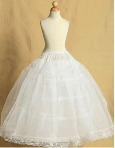 Белое платье с регулируемым цветком для девочек, 2 кольца детская Нижняя юбка для маленьких детей Свадебная кринолиновая Нижняя юбка для детей от 3 до 14 лет