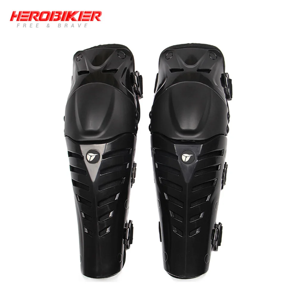 HEROBIKER мотоциклетные Наколенники Защита колен для мотокросса защита мото наколенники Защитное снаряжение мотоцикл Ridng колено черный - Цвет: MK1001-BK
