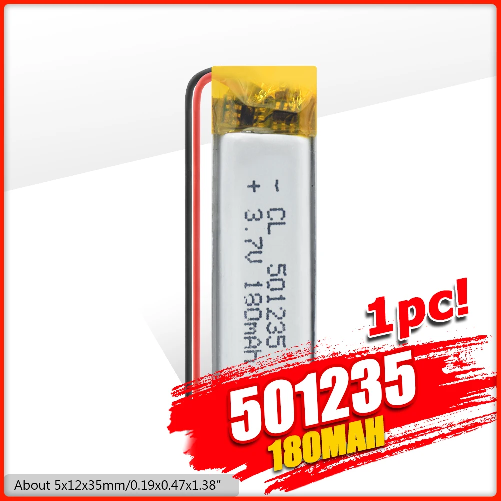 1/2/4 шт. 501235 3 7 v 180mAh литий полимерная батарея Вольт ли бо ионным lipo аккумуляторные