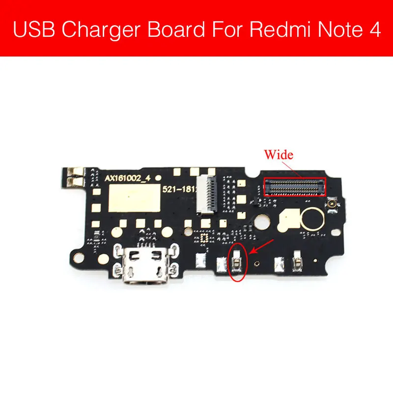 For Redmi Note 4 Usb разъем для зарядки порт плата для Xiaomi Redmi Note 3 3g 4 4g 4X5 5A 6 7 8 Pro Usb зарядное устройство разъем модуль Плата Замена - Цвет: For Redmi Note 4