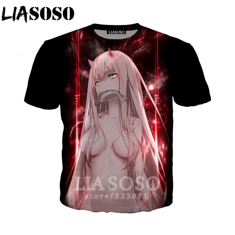 

LIASOSO Men Women Zero Two Girl Sweatshirt 3D Print Anime Darling In The Franxx Fish T Shirt Street Top Hoodies Pullover A280-05