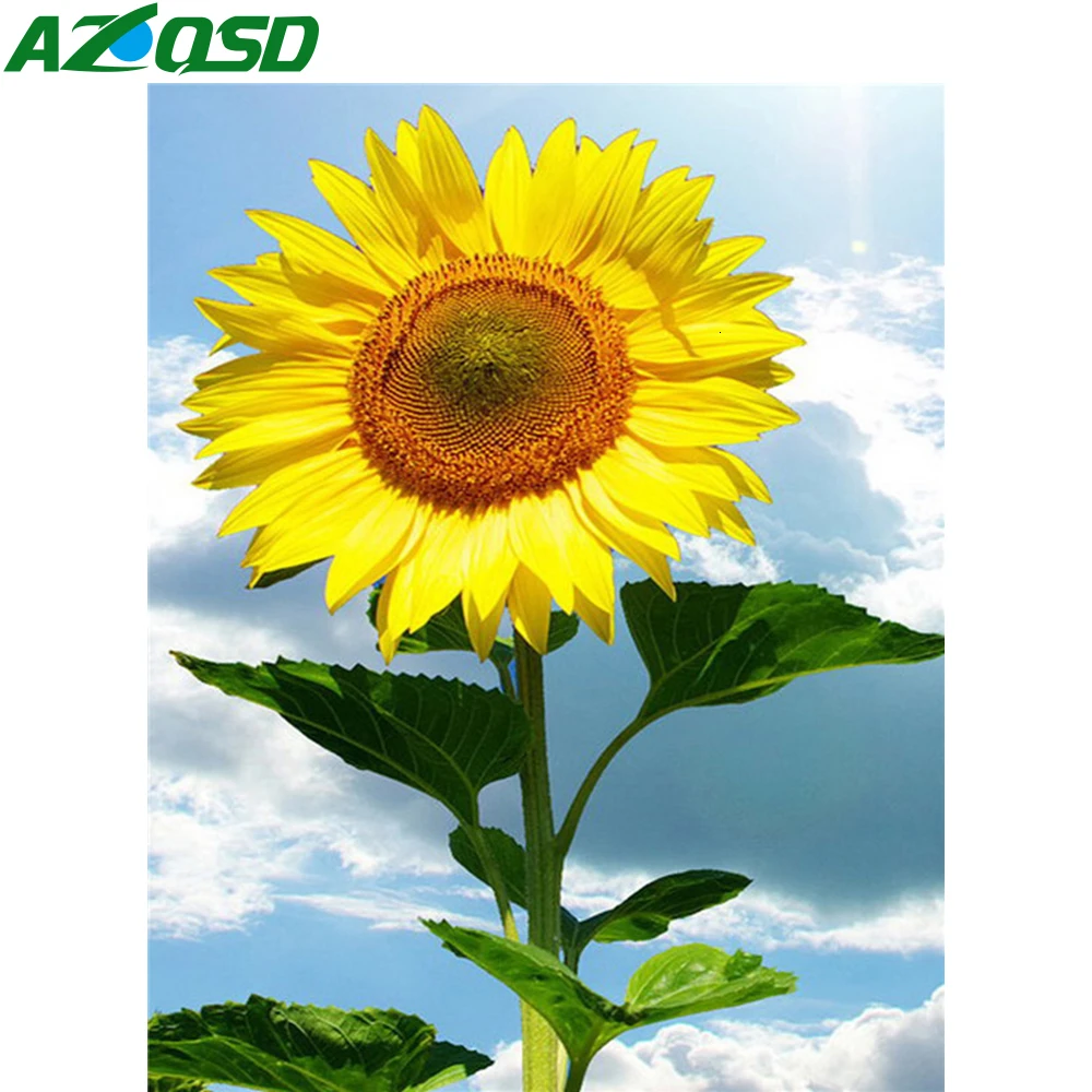 

AZQSD 5D Diamond Painting Flower Full Square Drill DIY Needlework Diamond Embroidery Mosaic Sunflower Full Kis Handicraft