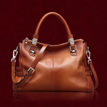 

Genuine Leather Oblique Satchel Package Woman Layer Cowhide Leisure Time Single Shoulder Portable Bag