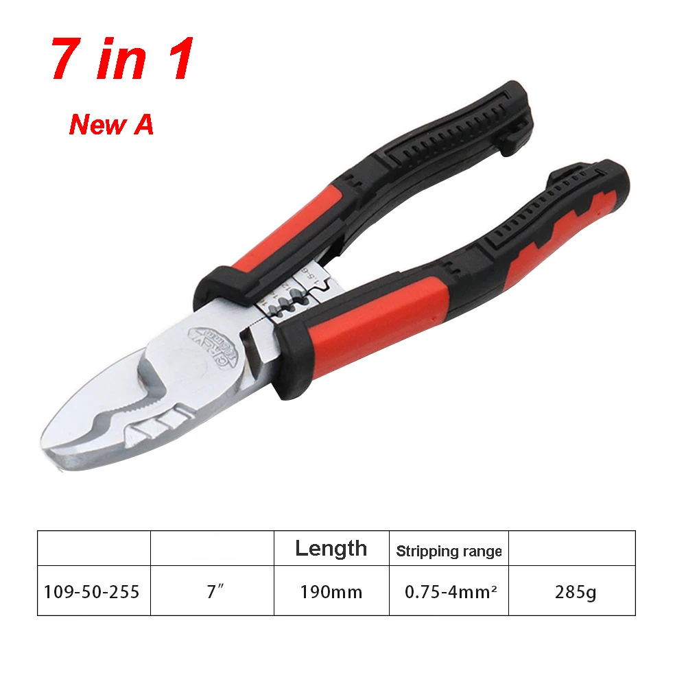 Multifunction Cable Wire Stripper 7.7" Stripping Cutting Hand Tool Cutter Plier 