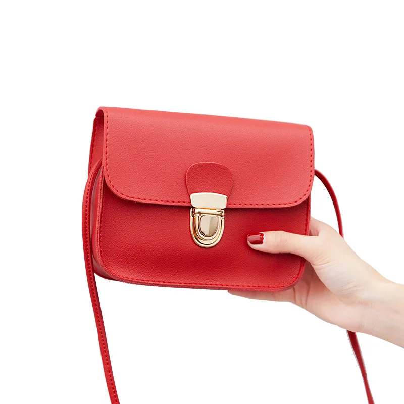 

BELLELIFE Simple PU Leather Mini Messenger Bag for Woman Solid Color Crossbody Shoulder Bag for Lady Famous Fashion Clutch Totes