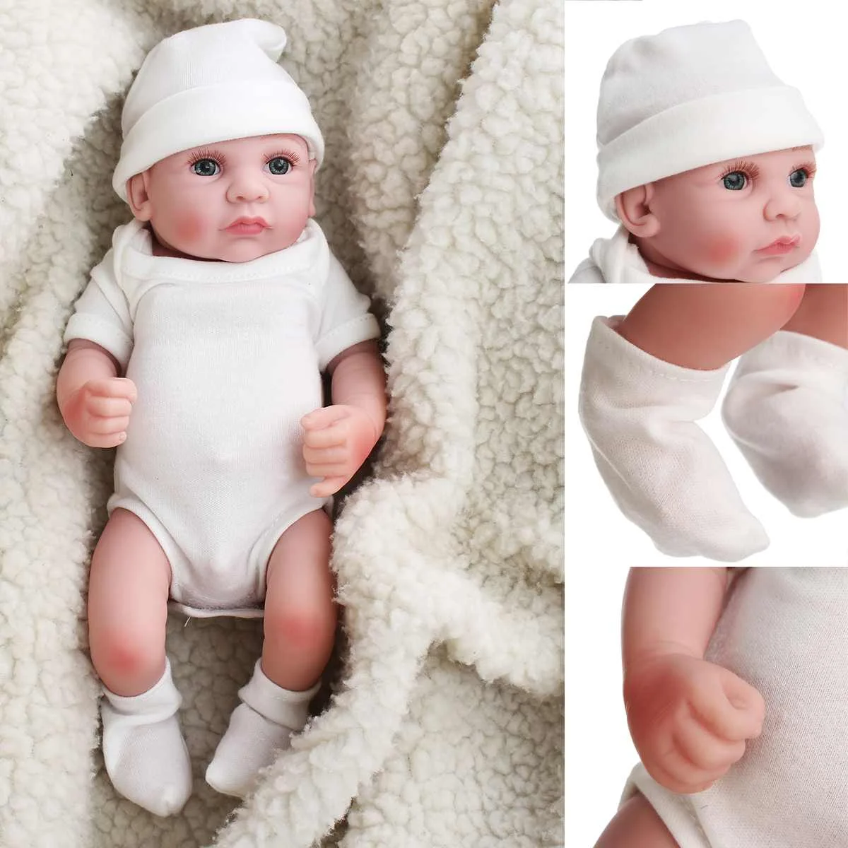 11/'/' Lifelike Newborn Babies Silicone Vinyl Reborn Baby Dolls Handmade Toys Gift
