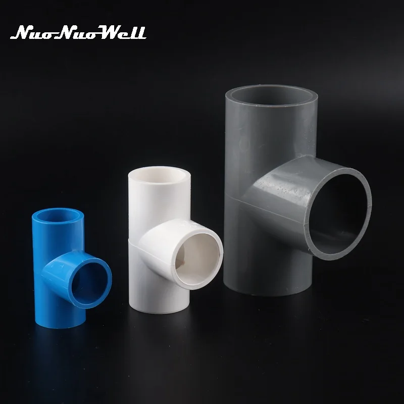 

1pc 20 25 32 40mm Three-Way PVC Tee Connector Aquarium Fish Tank Pipe Adapter Garden irrigation Water Pipe Fittings