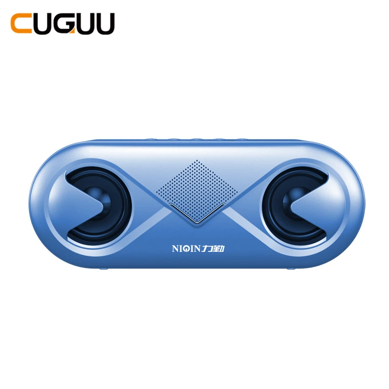 blue S6 BT5.0 HiFi портативный Bluetooth динамик стерео глубокий бас беспроводной динамик s 6D громкий динамик открытый динамик TF карта USB накопитель AUX - Цвет: blue