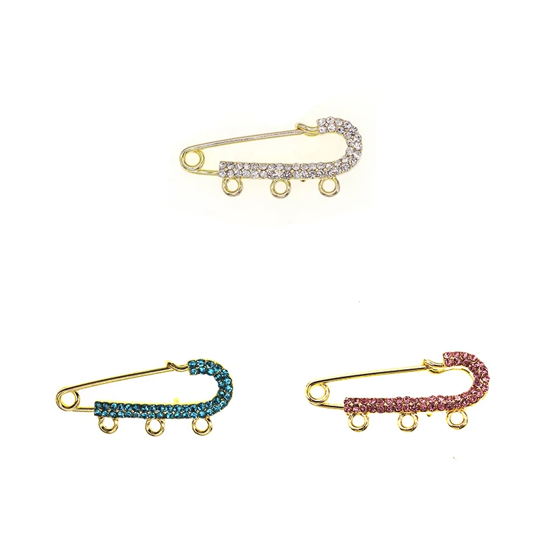 cute pins for kids children Islam 4 cm 3 loops pearl Safety pink blue