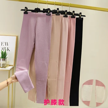 

Female Autumn Winter Plush Thickened Heat Leggings Women's Non Trace Knee =Warm Pants Cotton Large Size Sexy Leggings Inside