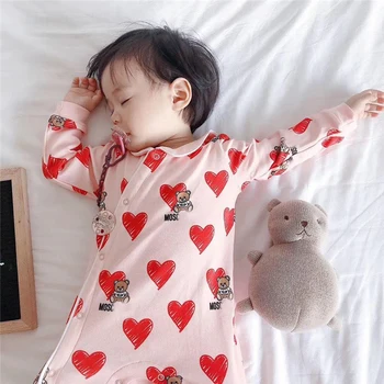 

Brand New Newborn Baby Girls Clothes Infant Baby Long Sleeve Clothing Spring Summer Baby Girls Cartoon Bear Romper Outfit