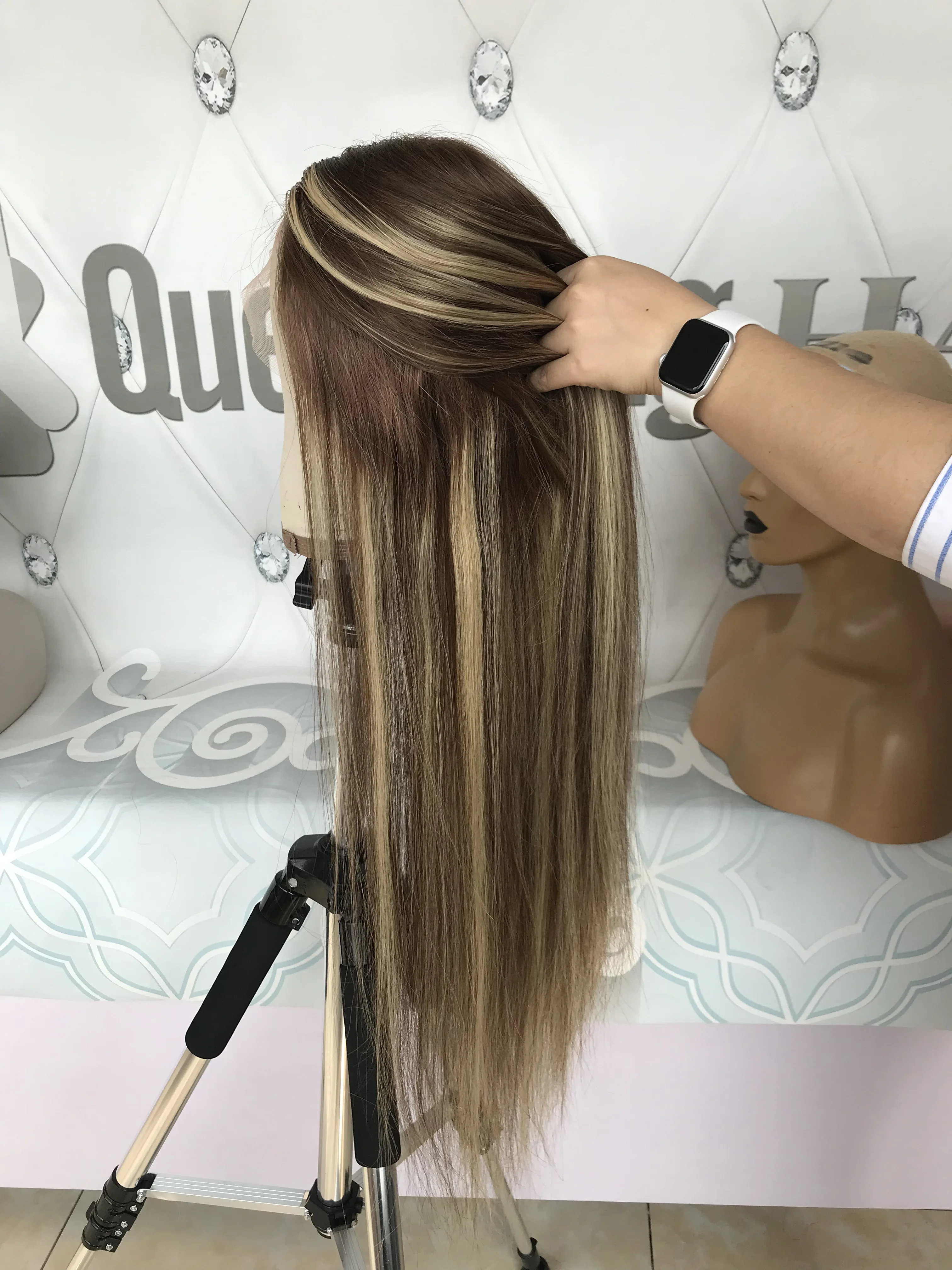 QueenKing волосы на фронте парик на шнурке 180% Плотность Cami цвет балаяж Омбре парики T7724 бразильские волосы Remy на ночь