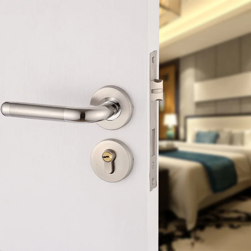 

Mechanical Lockset Stainless Steel Indoor Wooden Door Bedroom Toilet Door Lock