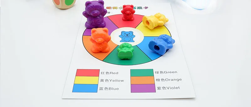 

Bear Weight Montessori ENLIGHTEN Early Learning Kindergarten Teaching Aids Color Arrangement Learn Counting Bear Boxed Upgraded