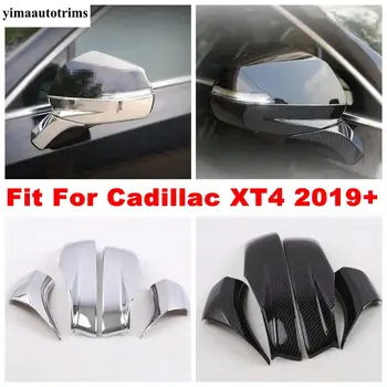

Door Rearview Mirror Protective Caps Stripes Cover Trim ABS Chrome / Carbon Fiber Look Exterior Fit For Cadillac XT4 2019 2020