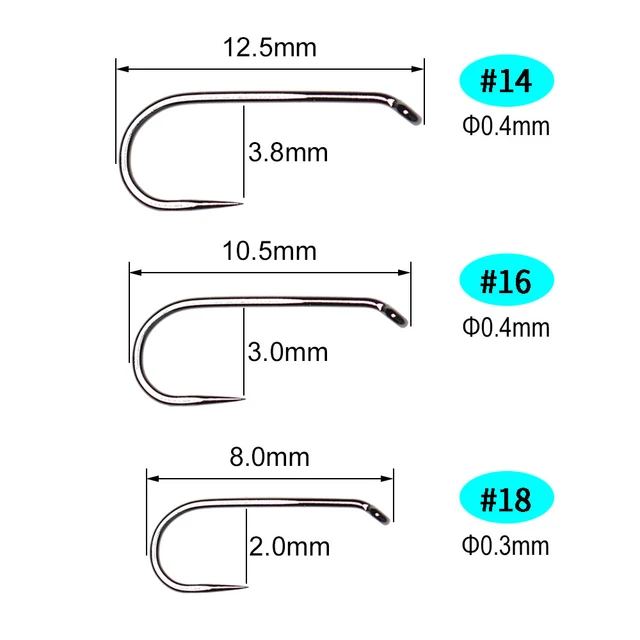 ICERIO 100PCS Fly Fishing Hooks Dry Wet Nymphs Shrimp Caddis