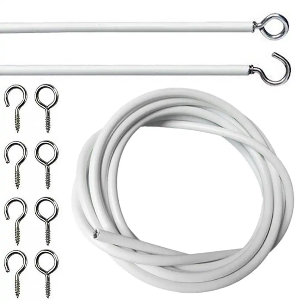 Practical Boutique Window Net Curtain Wire Spring Cord Cable Kit