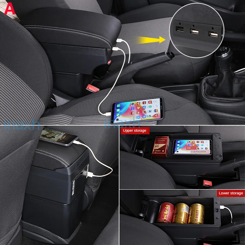 Reposabrazos para Renault Clio 4, caja de almacenamiento de accesorios de coche, portavasos, Cenicero, USB, Renault Captur Clio 3 IV - AliExpress