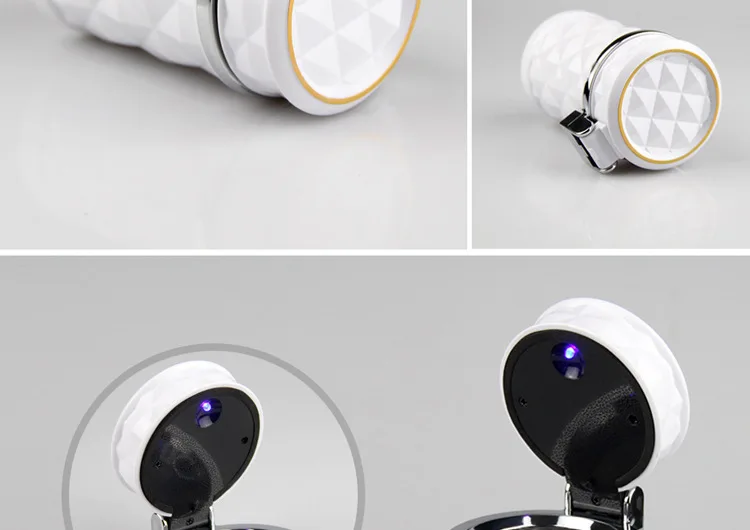 Car Diamond Split Surface Automobile Ashtray Car Ashtray with LED Light Car Ashtray